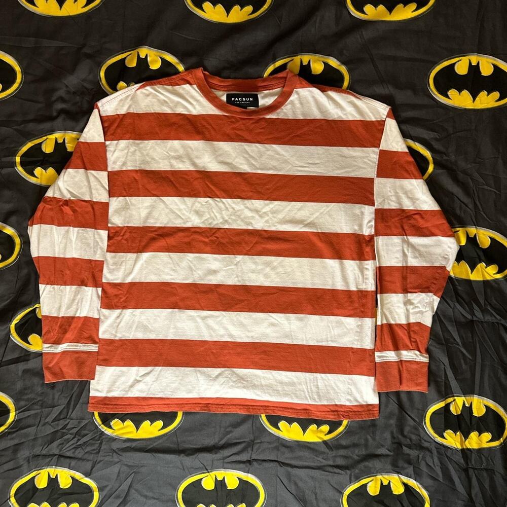 Pacsun Los Angeles Red Stripe Long-Sleeve T-Shirt